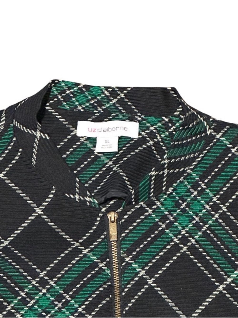 Liz Claiborne Women’s Bomber Jacket Plaid XL - Picture 4 of 8